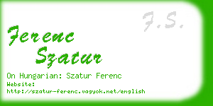 ferenc szatur business card